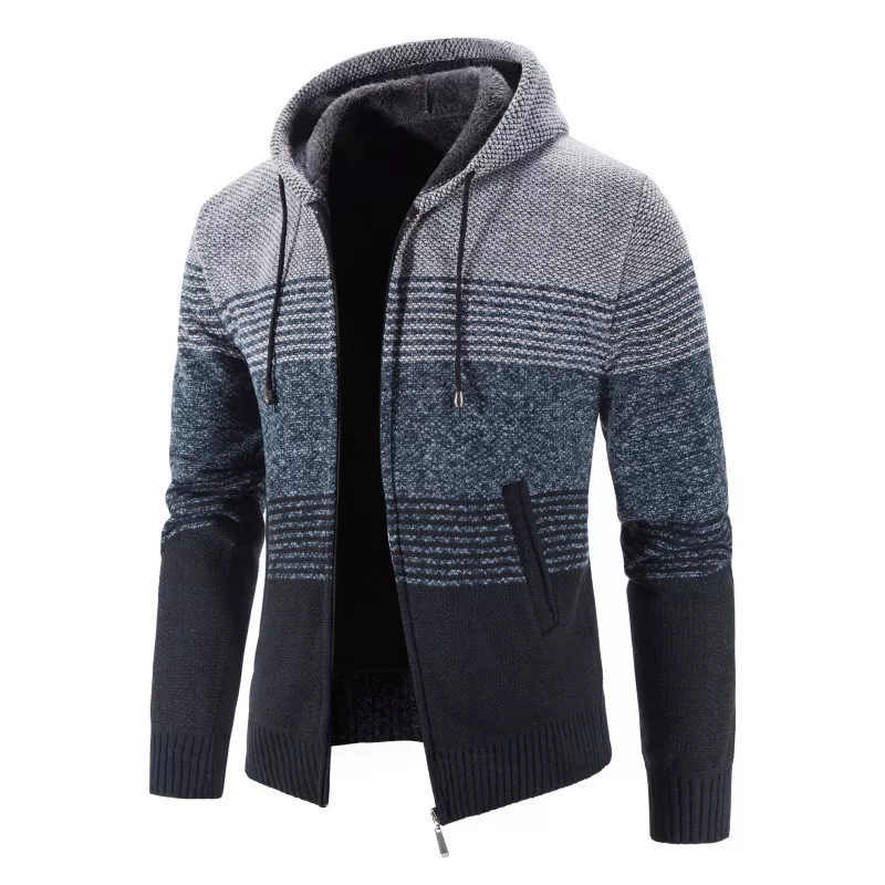 Теплая кардиган, свитер, вязаная куртка с капюшоном, Amazon, плюс размер, корейский стиль, оптовая продажа