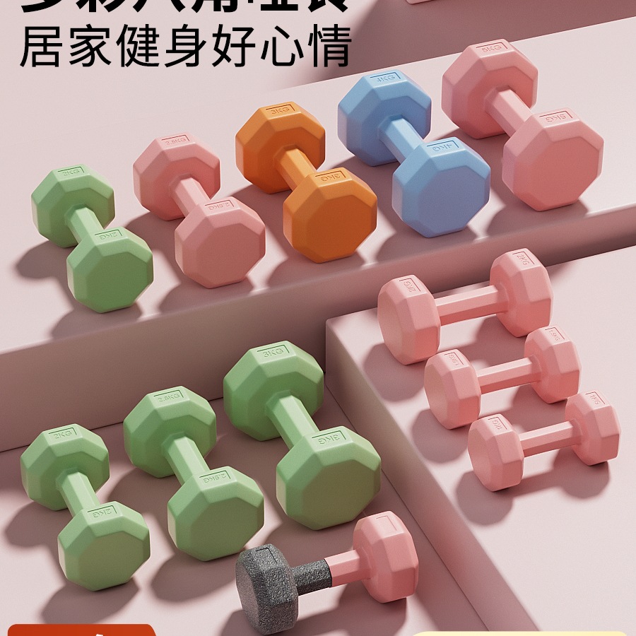 Dumbbell Women's Fitness Equipment Home Slim Belly Barbell Kettlebell Kidsren and Adolescents Female Small Dumbbell 2kg Pair