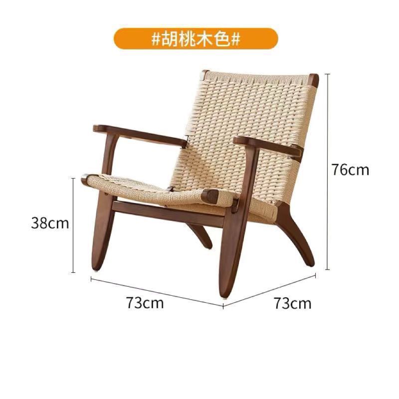 Fabricante de cuerda de madera sólida sofá silla de balcón nórdica silla de ocio japonesa silla de viento silencioso pequeño tipo de casa respaldo perezoso