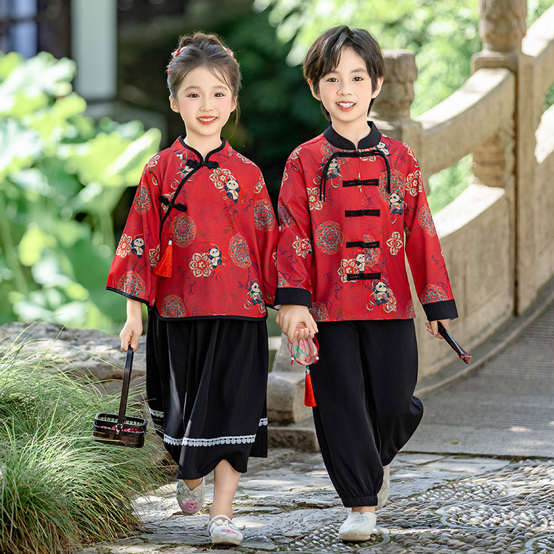 Hanfu Boys' Spring and Autumn Traditional Chinese Style Children's Tang Suit Chinese Style Daily High-End Girls' Performance Outfit Set