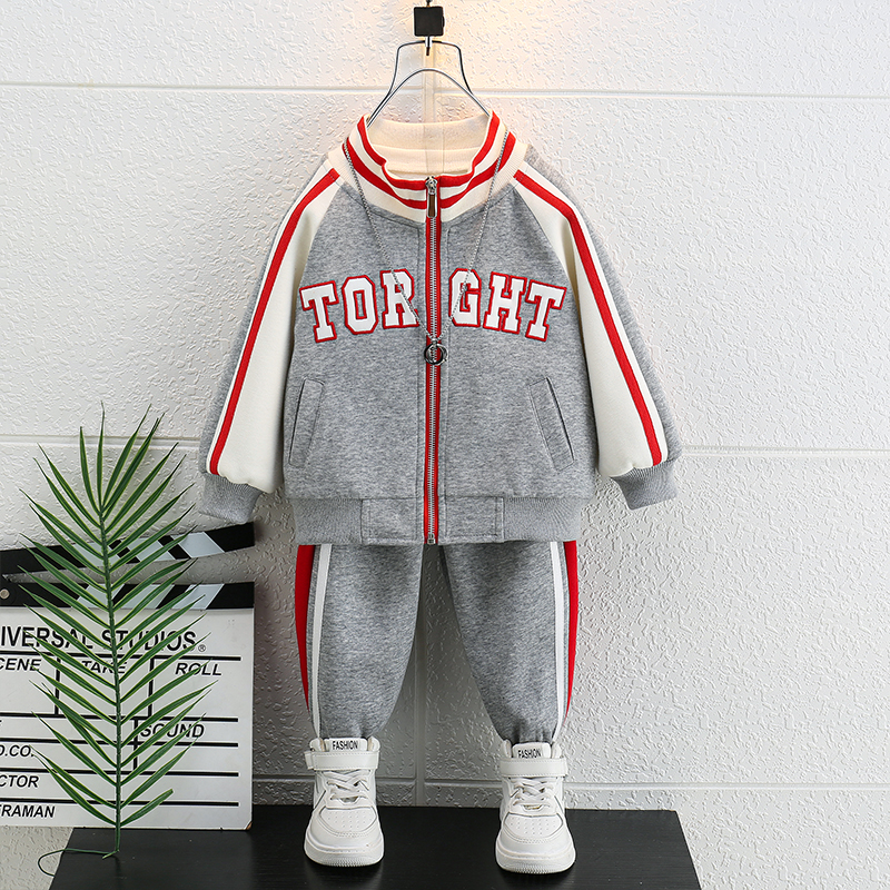 Set costum de primăvară, costum de baseball pentru copii, îmbrăcăminte sport 2023 ediție coreeană nouă pentru băieți, stil occidental, casual, din două piese_voghion.com