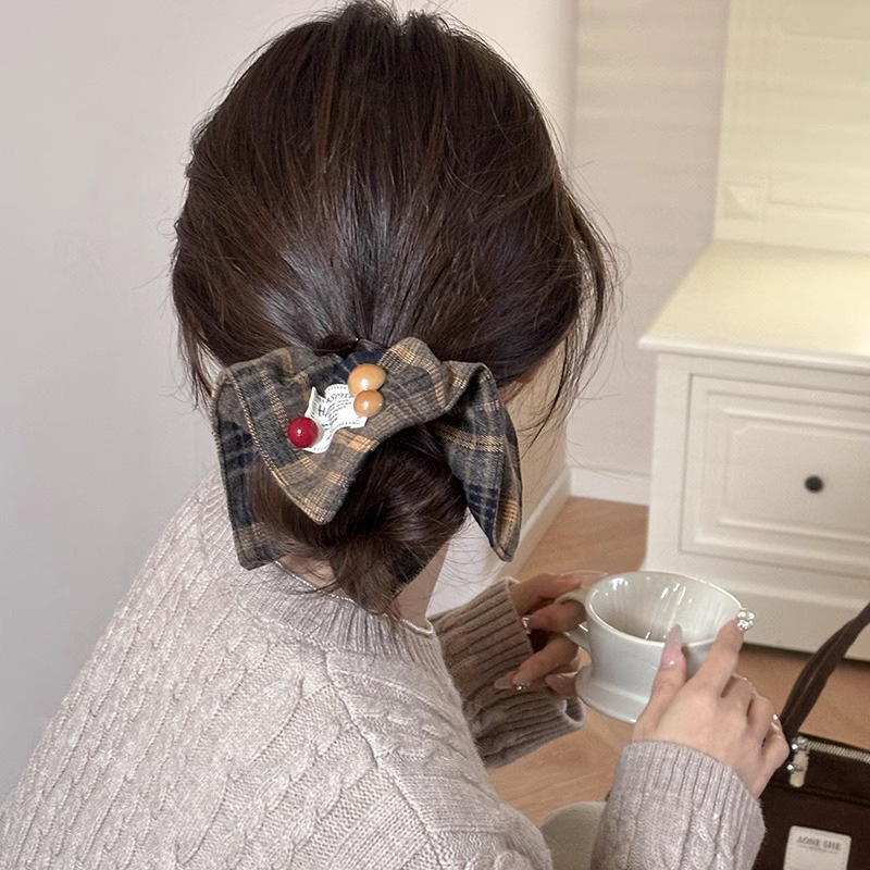 Toallas cuadradas de estilo coreano, anillo de cabello de intestino grande, cuerda de cabeza retrógrada, adornos de cabello cuadrados de alta calidad, banda de cabello no dañada