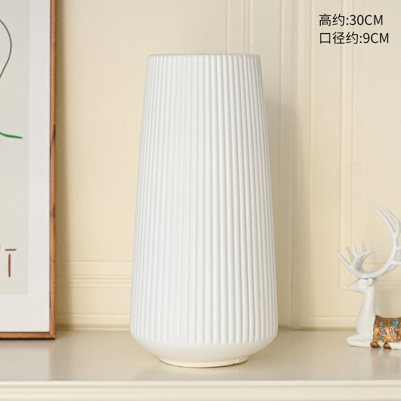 Florero de plástico nórdico anti-caída Arreglo floral para el hogar Sala de estar Decoración creativa moderna Florero de flores secas