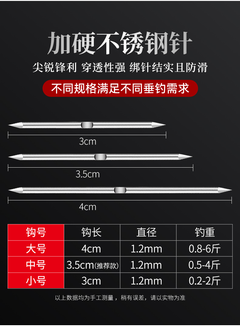 钓甲鱼针两头尖老鳖王八专用钩团鱼散装懒人钓黄鳝地针有凹槽绑倪