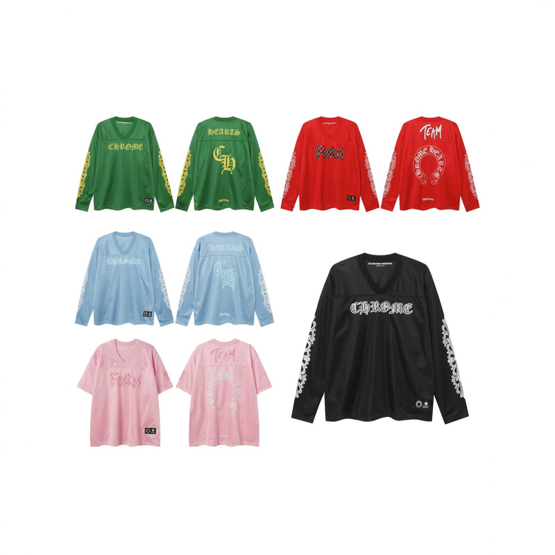 Cross-Border Trendy Brand Authentic Ch Cro New Mesh Floral Arm Cross Print Couple Style Long-Sleeve Shirt Wholesale Dropshipping Cross-Border Trendy Brand Authentic Ch Cro New Mesh Floral Arm Cross Print Couple Style Long-Sleeve Shirt Wholesale Dropshipping