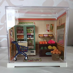 MINISO名創優品スーパーワールド商店パン屋diy小屋の積み木玩具ミニチュア