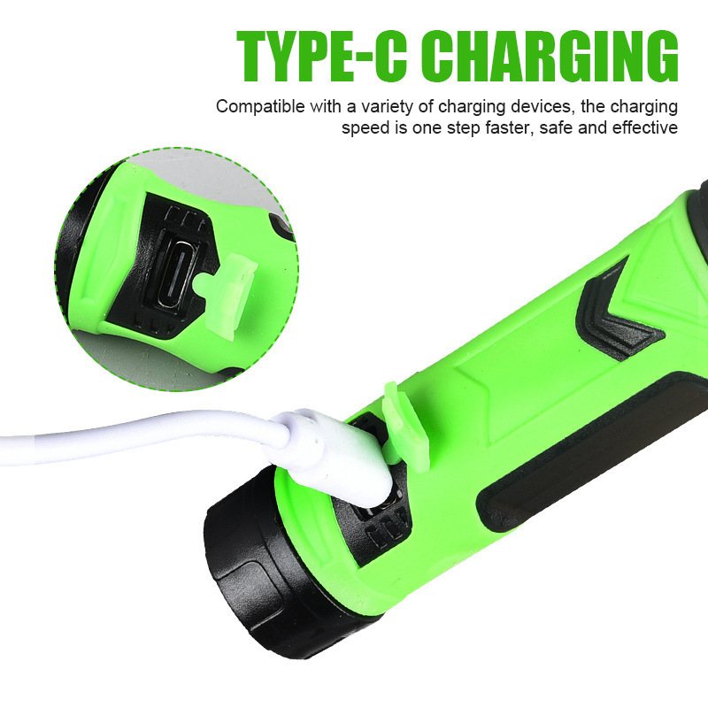 Cross-border USB linterna recargable doble lectura de luz de aprendizaje LED Halter luz al aire libre camping noche montando noche corriendo mantenimiento trabajador