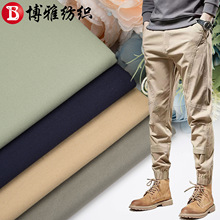 现货批发梭织斜纹纯棉弹力纱卡32x21磨毛布料全棉休闲裤衬衫面料
