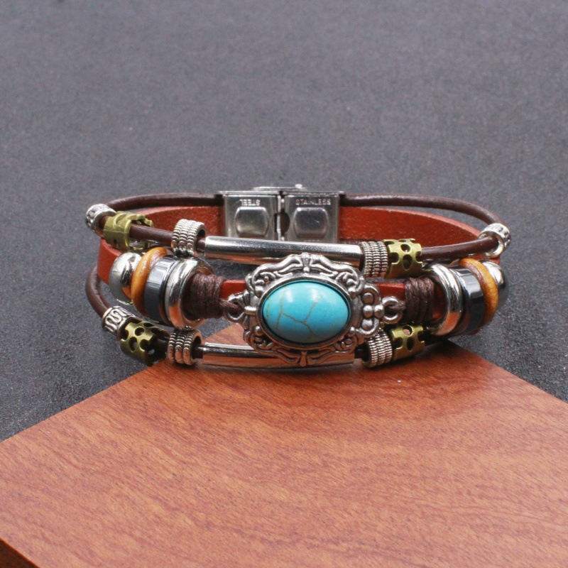 BST-0050-Brown coffee leather oval