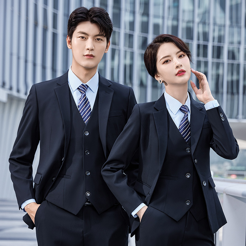 Suit Suit Men's Business Suit Jacket Black Slim Professional Formal Wear Men and Women Same Style Commuter Texture Fabric