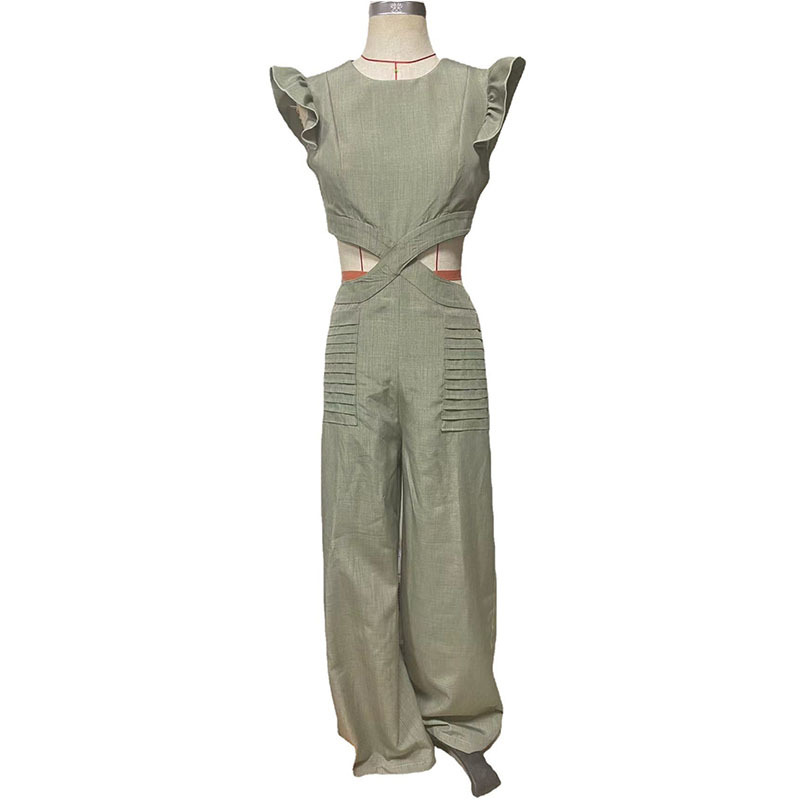 280g Weight Full Length Pants Length Women's Daily Bodysuits Simple Style Solid Color Full Length Hollow Out Jumpsuits