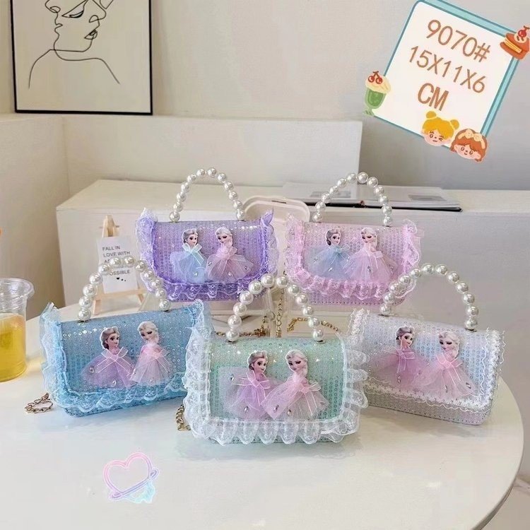 Bolsas de perlas coreanas para niños bolsas de moda para niñas bolsas de tendencia de cadenas de dibujos animados para niños bolsas pequeñas