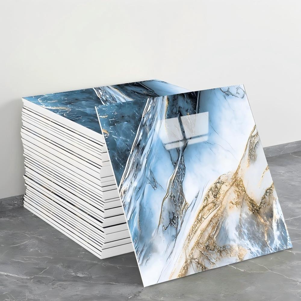 Pegatinas de pared de azulejos de imitación impermeables autoadhesivas Placa de aluminio y plástico Decoración de renovación Pegatinas de pared de cocina de mármol feo Baño