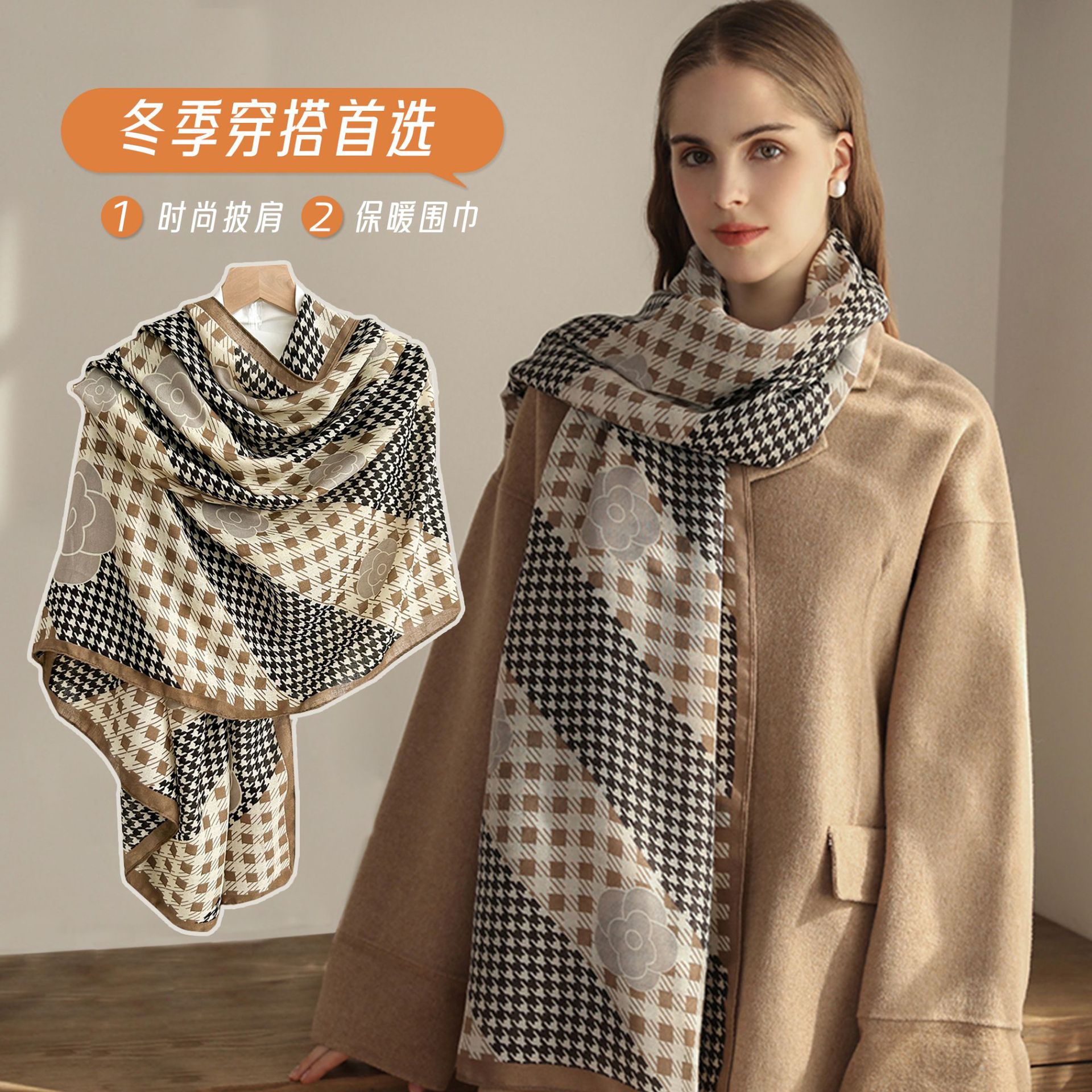 Moda coreana temperamento bufandas de algodón y lino lujosas de alta calidad impresión elegante madre decoración bufandas de seda sala de aire acondicionado chal