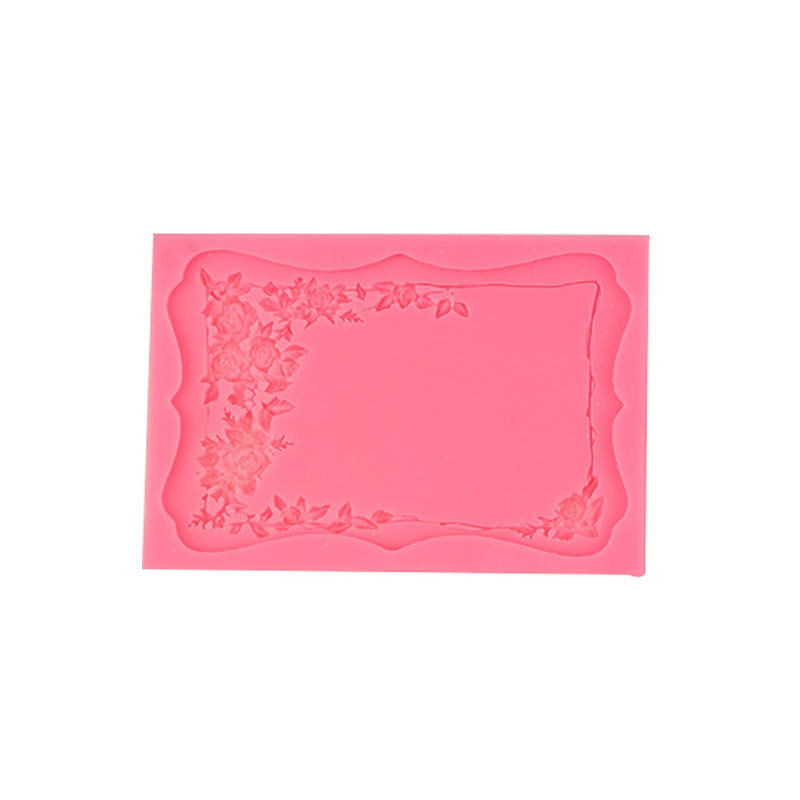 Marco de fotos Molde fondant de silicona europea retro pastel de bricolaje horneado chocolate epoxi accesorios decorativos