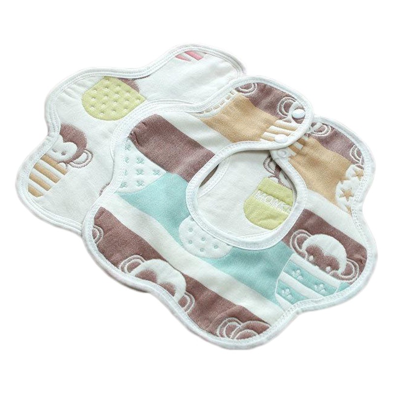 Bebé de seis capas de gasa pétalo babero hombres y mujeres bebé algodón babero recién nacido 360 grados giratorio babero al por mayor