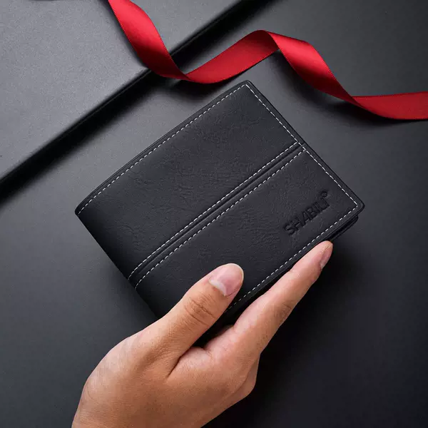 2026 New Men's Short Wallet Business Soft Leather Wallet Simple and Stylish Youth Ultra-Thin Wallet Manufacturer Wholesale
