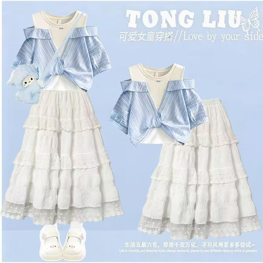 Original fabric and workmanship, 2026 new style fresh and cute short-sleeved T-shirt with contrasting shoulder and doll-like design for women.