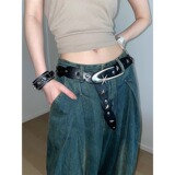 Dây thắt lưng Design ниша, широкий ремень со звездой, женские декоративные аксессуары