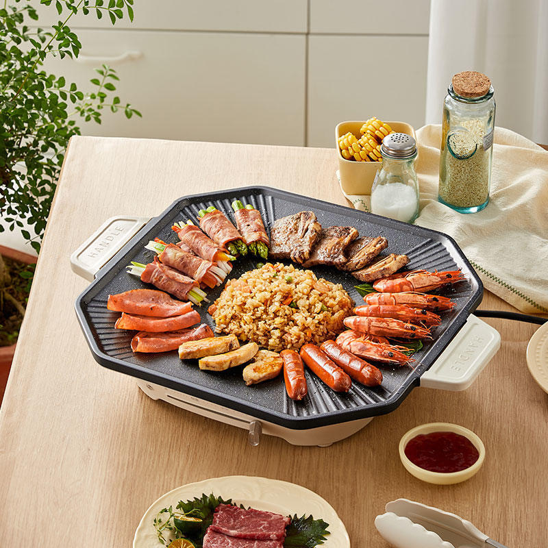 熊電気焼き皿家庭用焼き鍋焼肉皿電気オーブン焼肉八角焼き皿DKL-E12Y2|undefined