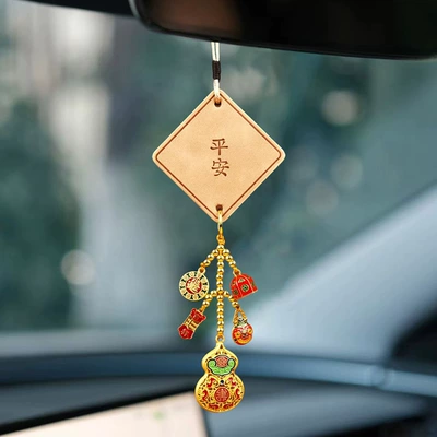 plate car pendant rearview mirror, Car hanging - ms-ping-an-fulu-wishful-thinking