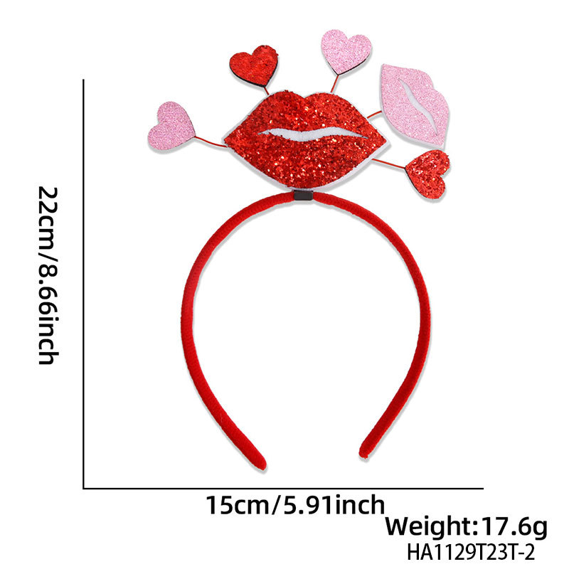 Diadema con forma de corazón para el Día de San Valentín, accesorios para el cabello de boda, diadema con horquilla para el Día de San Valentín, pendientes para el Día de San Valentín