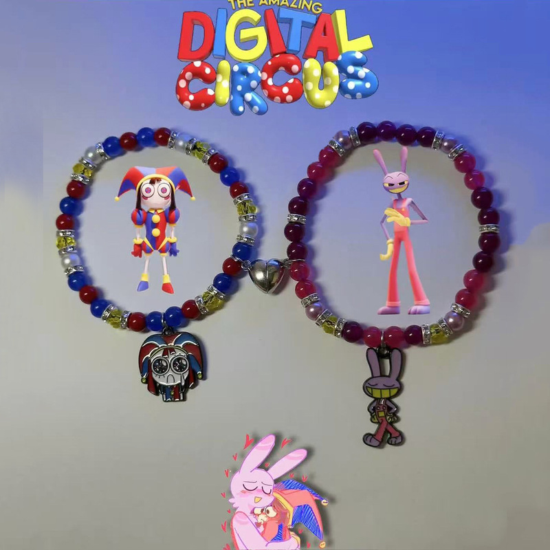 European and American Cross-Border Movie Merchandise Digital Circus Couple Friendship Magnetic Bracelet Black 8 Dice Y2K Bowknot European and American Cross-Border Movie Merchandise Digital Circus Couple Friendship Magnetic Bracelet Black 8 Dice Y2K Bowknot