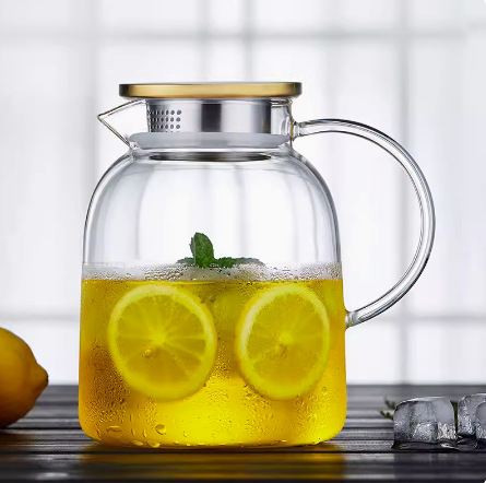 Capacious glass teapot
