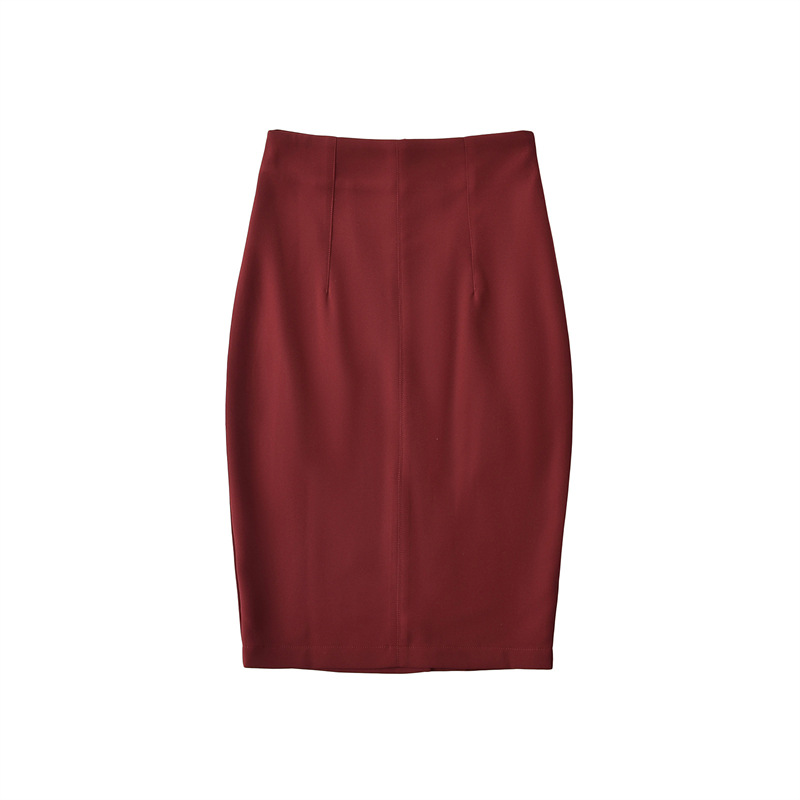 K New Versatile Spicy Girl With Hip Hugging Skirt, Slimming And High Waisted One Step Skirt, Mid To Long Style, Temperament Split Suit Skirt_ecoleips.com