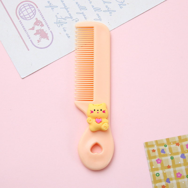 Nuevos niños pequeño peine de dibujos animados mini portátil Bangs pelo roto cabeza redonda peine de dientes peine de pelo de niña