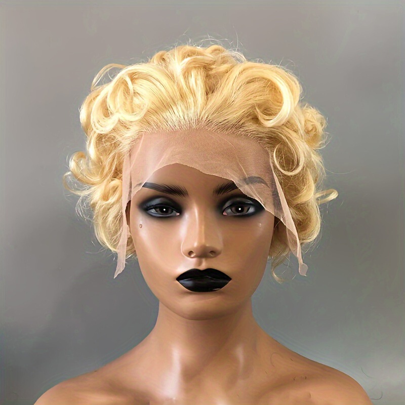613# pixie wig 13x 1 lace human hair wig golden elf human hair set