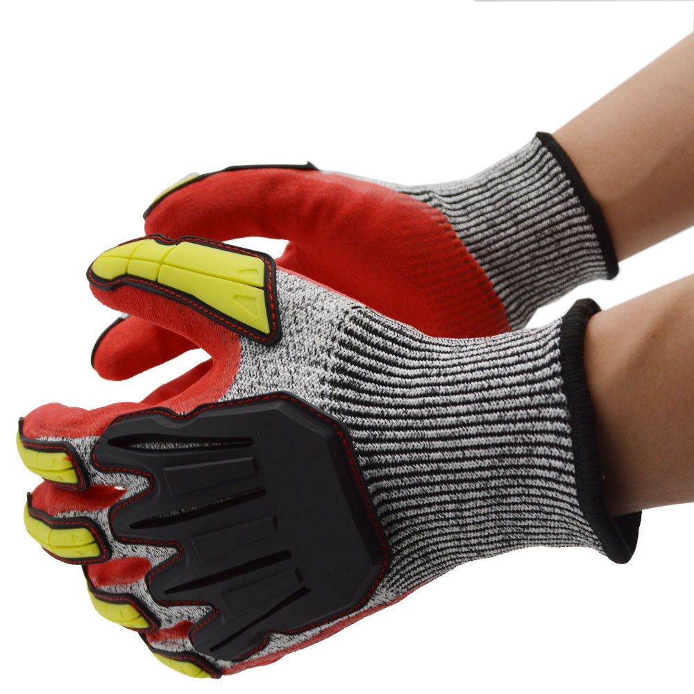 5级防切割TPR防砸防撞机械救援手套防滑耐用防刺石油采矿重工业用