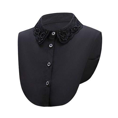 Korean style fake collar organza embroidered fake collar women's autumn and winter decorative collar solid color fake collar