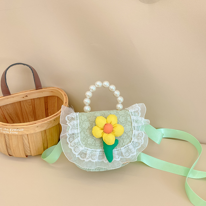 Nuevo bolso de los niños lindo pequeña flor exquisito mini monedero moda princesa bolso de estilo occidental bolsa de mensajero