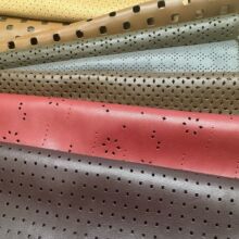 超柔软PU皮革 同底同色镂空花型工艺冲孔工艺 服装皮革面料