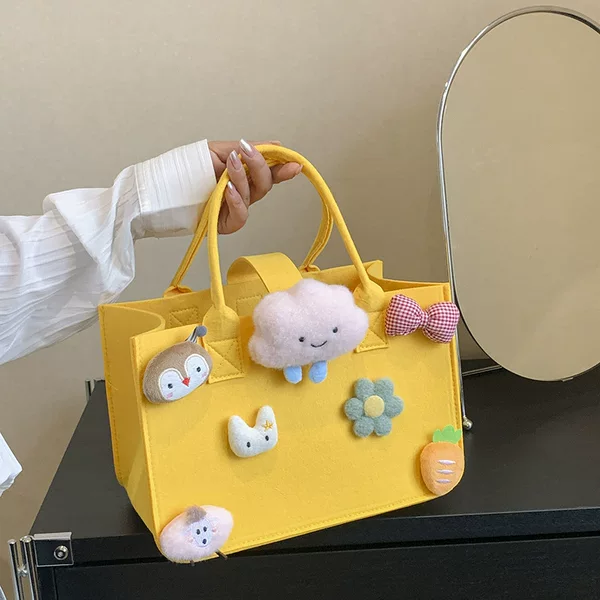 Outing Tote Bag, 100-Day Celebration Souvenir Gift Bag, Cartoon Felt Bag, Doll Mommy Bag, 100-Day Celebration Souvenir