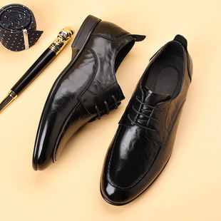 New men's first layer cowhide loafers soft bottom soft thin single shoes men's fashion lace men's shoes a generation of hair