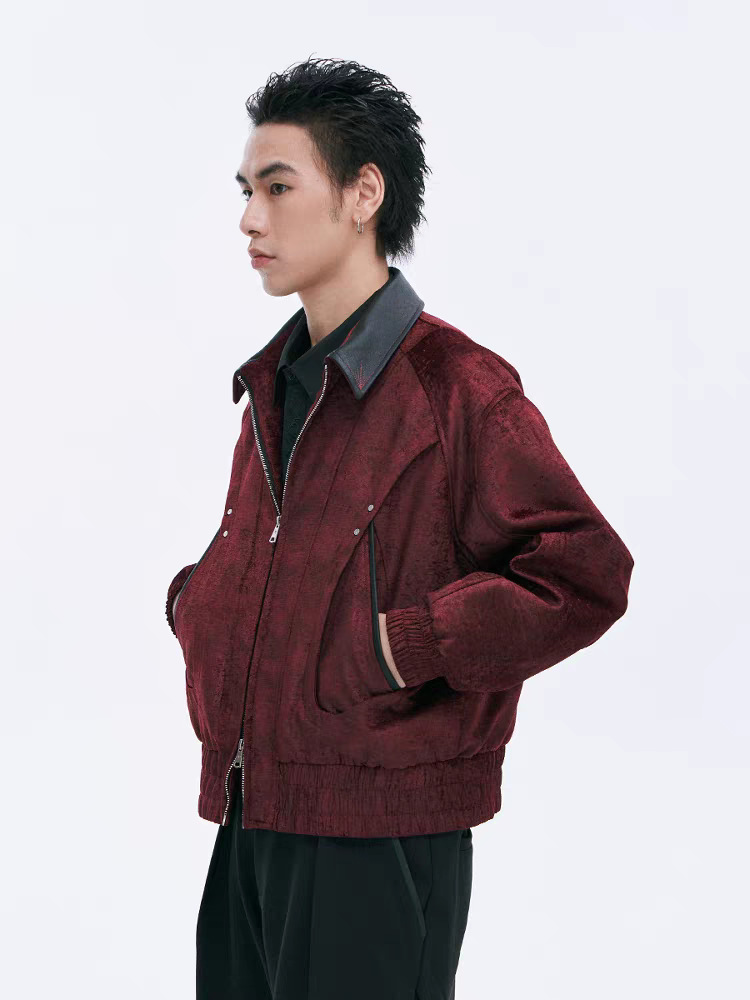 Trendy Suede Patchwork Lapel Jacket For Men And Women Couples_voghion.com