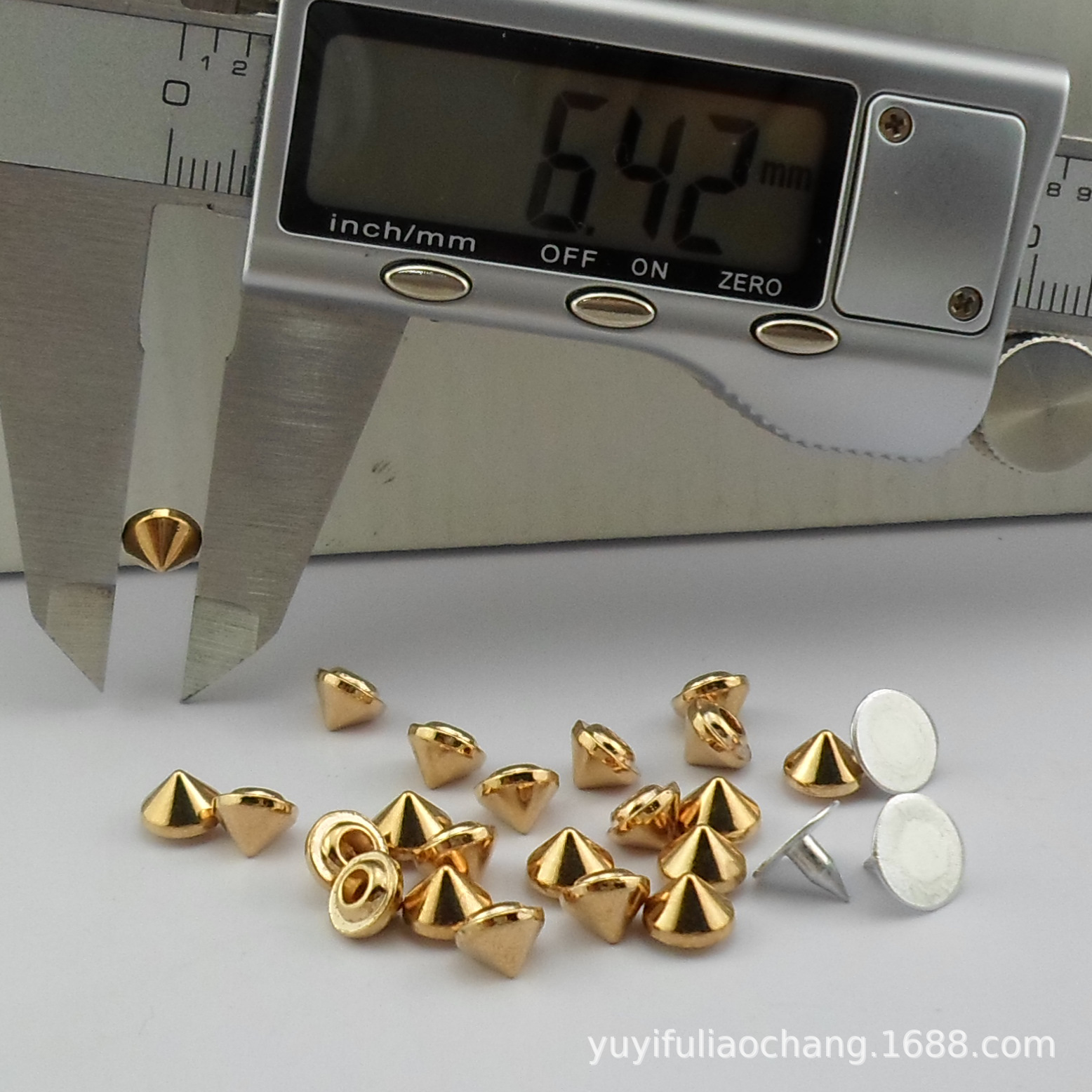 （合金）6.5×5MMMM服饰包包鞋子配件朋克风合金尖钉子弹头铆钉/