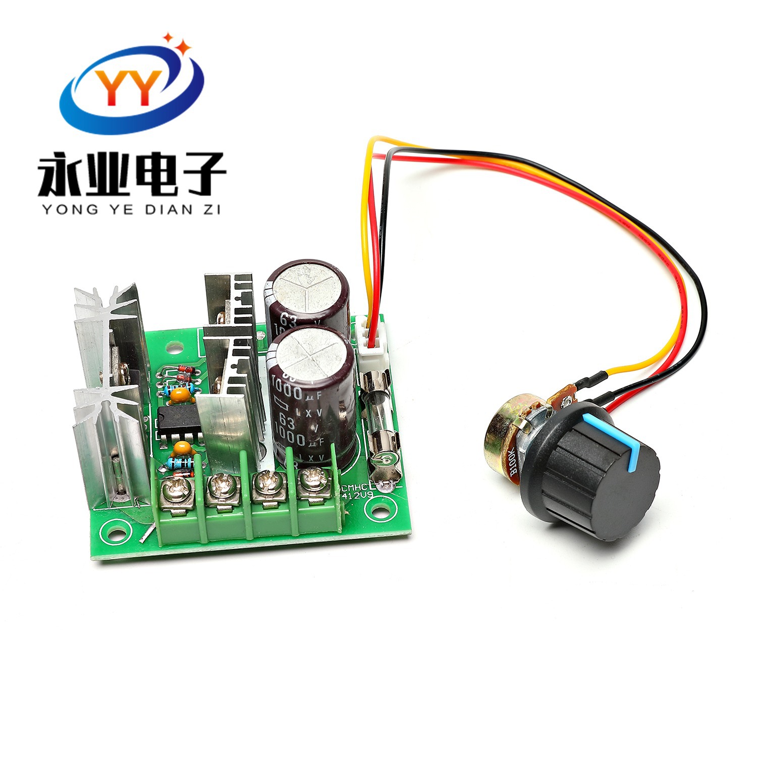 CCMHCW pwm直流电机调速器 外置调速旋钮 12V-40V通用 10A 配保险