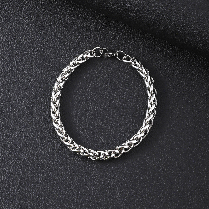 Titanium steel bracelet domineering men's hip-hop stainless steel keel chain bracelet does not fade bracelet accessories wholesale