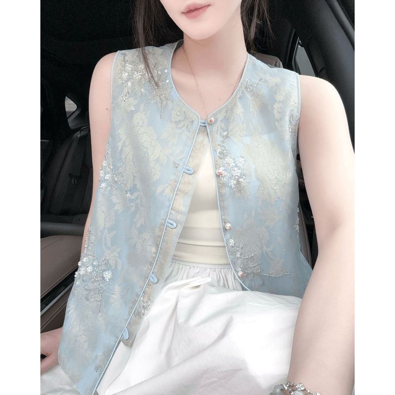 新中式国风马甲女时髦洋气2025新款夏季薄款外搭背心|undefined