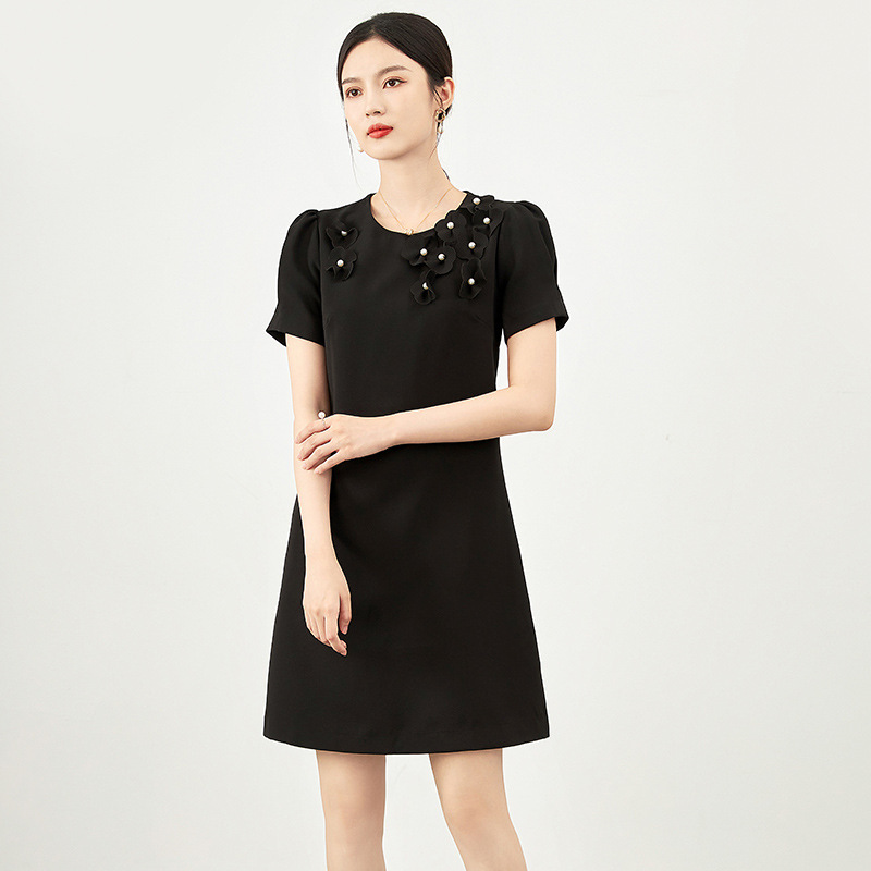 Đầm suông nữ midi hè da đen — 2415605 - Da đen chi tiết 2