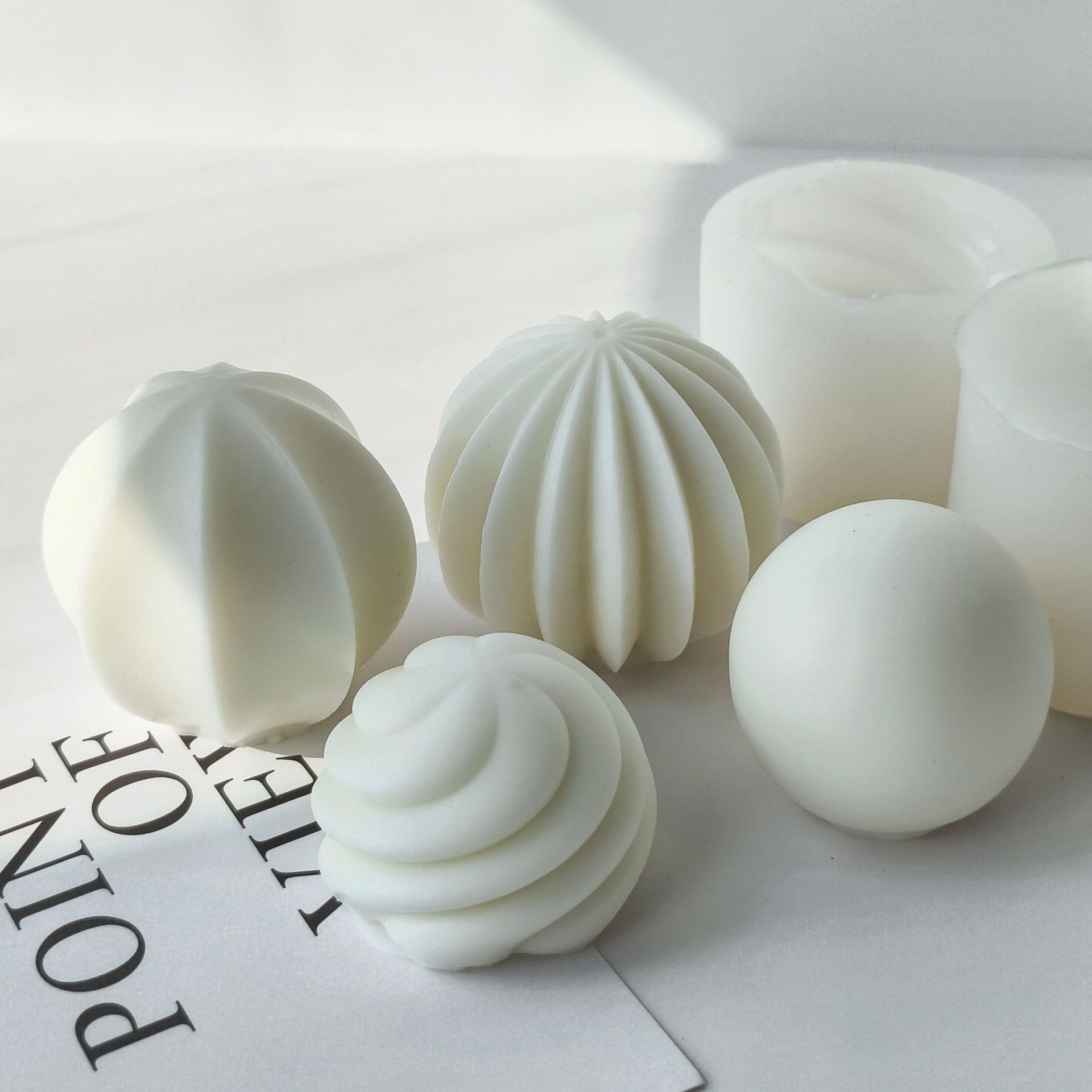 En stock en forma de pera aromaterapia vela molde de silicona DIY botella en forma de jabón hecho a mano herramienta abrasiva molde para hornear en forma de abanico