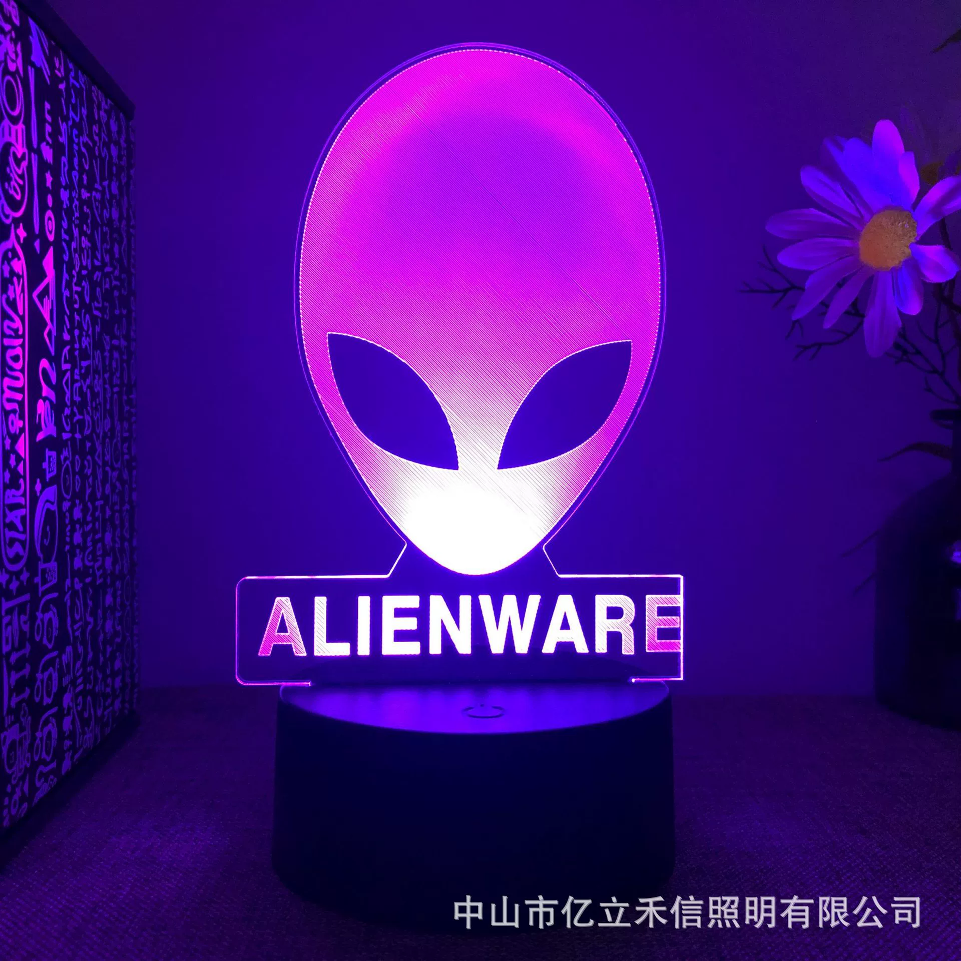 Олимпийская черная ночная лампа, 3D, панк-стиль, пульт дистанционного управления, подарок на день рождения