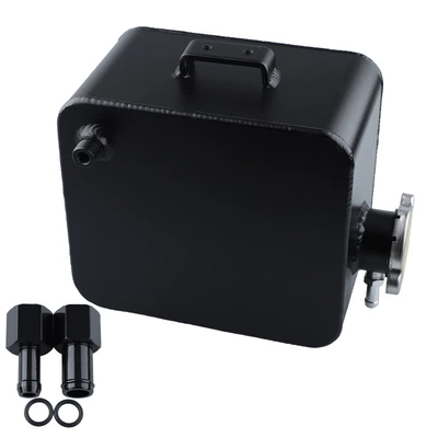 5l large capacity car modification universal aluminum alloy water tank auxiliary water tank cooling kettle expansion water tank cover (Water tank) - black