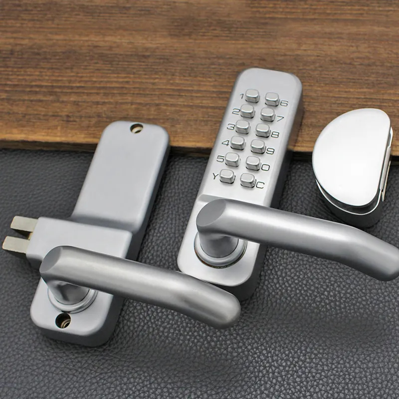 Cerradura de contraseña mecánica de puerta de vidrio transfronteriza Cerradura de puerta antirrobo de oficina de tienda Cerradura de contraseña de botón digital impermeable al aire libre