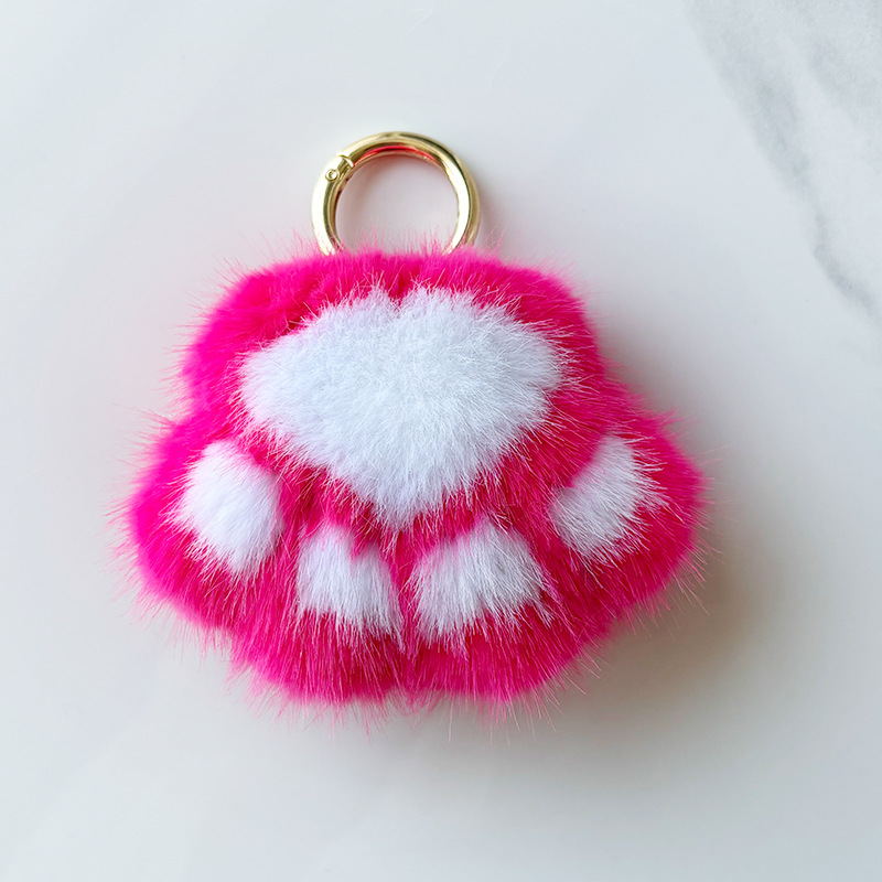 Lindo gatito garra felpa coche llavero accesorios colgantes ins celebridad de Internet bolsa de felpa mochila escolar colgante regalo