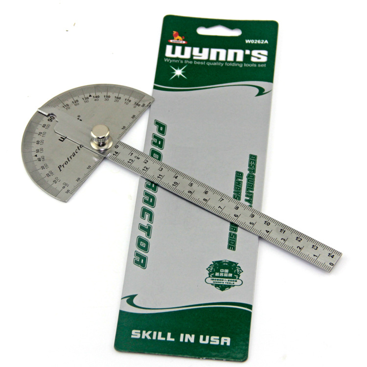 威力狮工具 量角器 角度尺 分度规 不锈钢角度规 角尺 木工量角尺