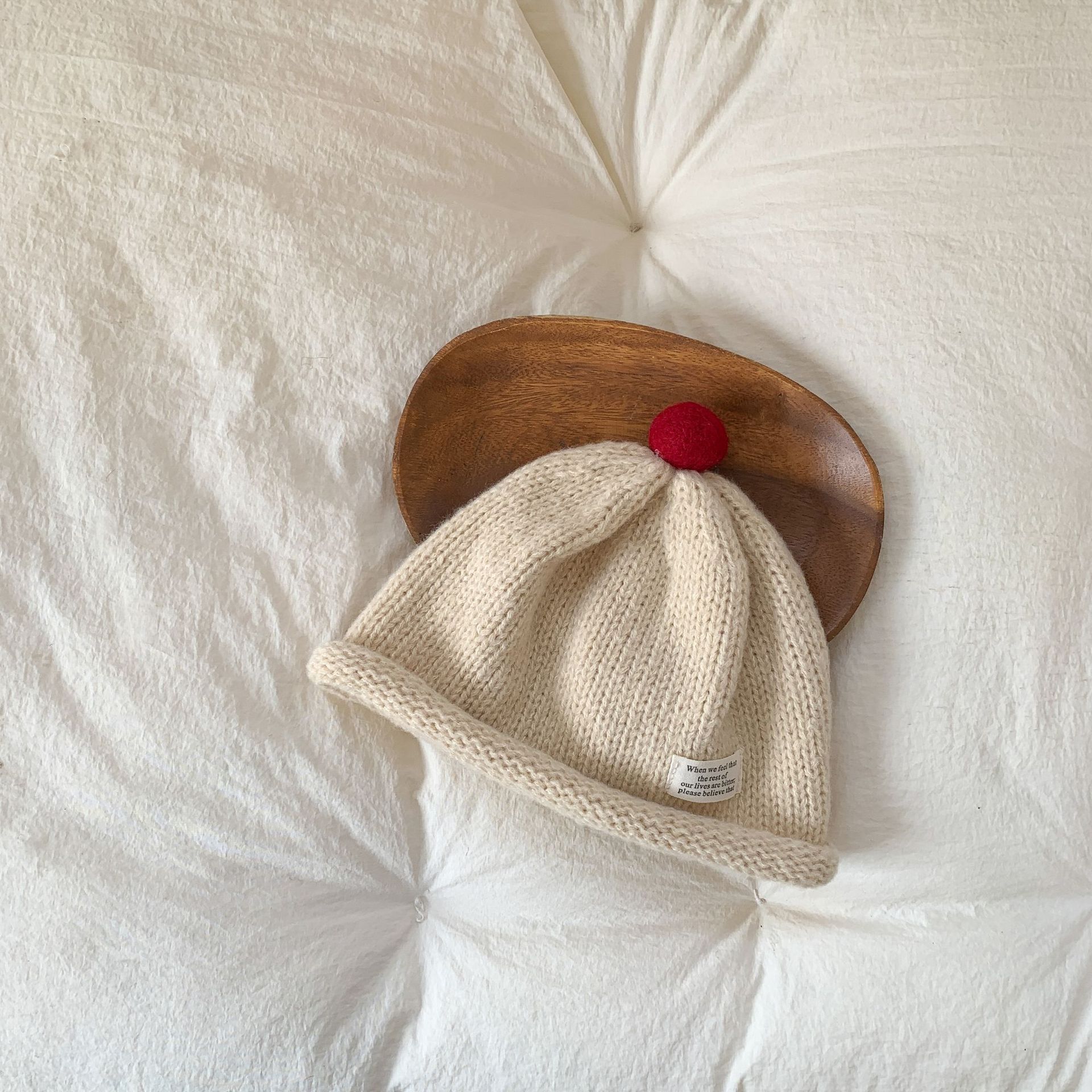Sombreros de Año Nuevo para niños otoño y invierno niñas sombreros de lana sombreros de punto 2024 nuevos bebés de invierno sombreros de oído calientes